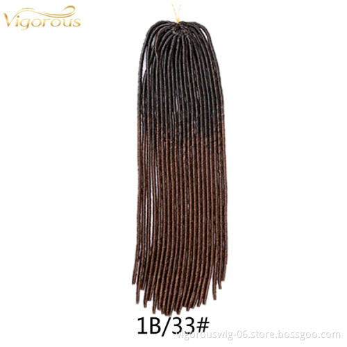Wholesale Price Straigh Faux Locs Goddess Crochet Braids 20 inch 100g Synthetic Braiding Hair extension Soft Dreadlocks